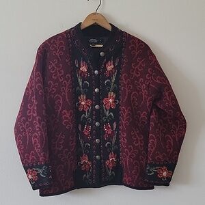 Icelandic Design Sweater Lined Jacket‎ Red Size S